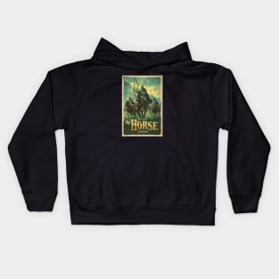 Ride with the Horse Lords - Vintage Travel Poster - Fantasy Kids Hoodie